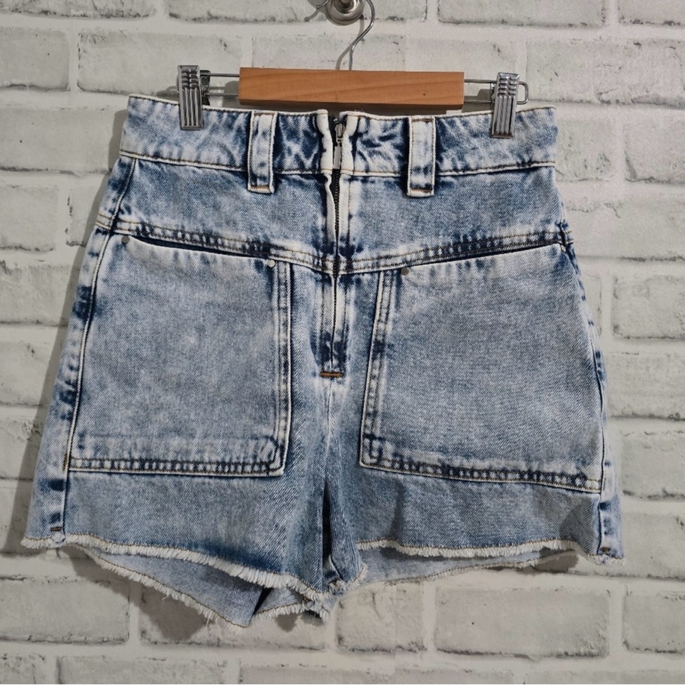ba&sh Light Blue Acid Wash Jean Shorts